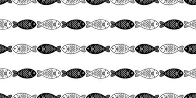 fish Seamless pattern tuna salmon shark dolphin doodle icon cartoon ocean sea repeat wallpaper tile background scarf isolated pet animal illustration doodle line design vector