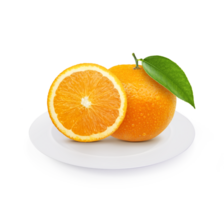 Orange fruit on plate, transparent background png