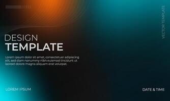 Dynamic Black Orange Cyan Gradient Background Illustration vector