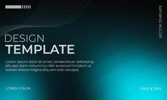 Modern black and cyan gradient background for design vector