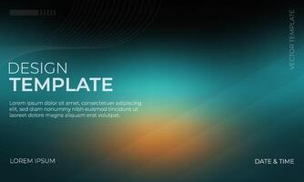 Sleek Black Orange Cyan Gradient Wallpaper Design vector