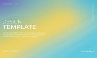 Gorgeous Blue Yellow Cyan Gradient Background Design vector