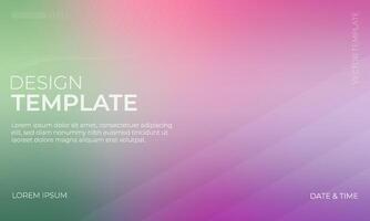 Chic Green Magenta Lavender Gradient Background Template vector