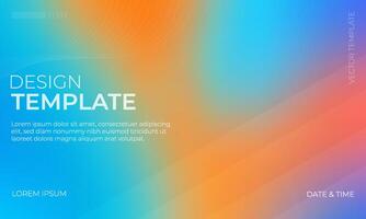 Blue Orange and Turquoise Gradient Background Design vector