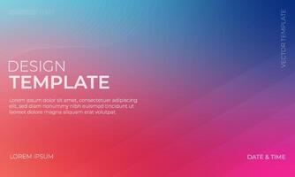 Trendy blue red and pink gradient background for projects vector