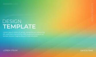 Vibrant Green Orange Cyan Gradient Background vector