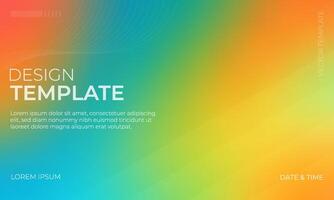 Energetic Gradient Background in Green Orange and Cyan Shades vector