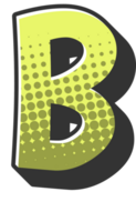 Comic Halftone Alphabet Letter and Number png