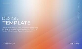 Beautiful Blue White and Orange Gradient Background Design vector