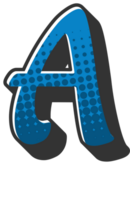 Comic Halftone Alphabet Letter and Number png