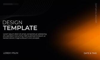 Abstract Black and Orange Gradient Background vector