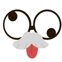 dibujos animados lentes con un Bigote y lengua png