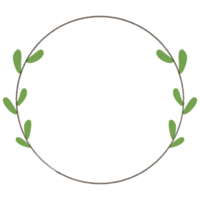 a circle with green leaves on it png