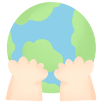 Hands Holding Globe to Save Earth png