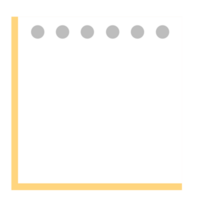 note pad with yellow border on transparent background png