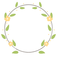 a circle with yellow flowers and leaves on it png