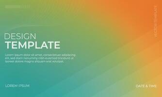 Elegant Green Orange and Turquoise Gradient Background Design vector