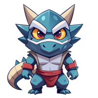 Chibi monster dragon, ninja, skull with mask for your T-shirt design png