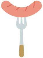 süß Hand gezeichnet kawaii Sommer- Picknick einstellen gegrillt Würstchen png