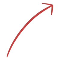 Red Arrow Line Upward Curved Arrow Sketch Arrow Line Element png