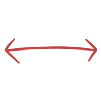 Red Arrow Line Two Way Or Double Arrow Sketch Arrow Line Element png