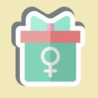 Sticker Gift. related to Woman Day symbol. simple design illustration vector