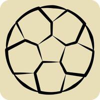 Icon Football. related to Football symbol. hand drawn style. simple design illustration vector