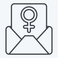 Icon Mail. related to Woman Day symbol. line style. simple design illustration vector