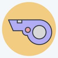 Icon Whistle. related to Football symbol. color mate style. simple design illustration vector