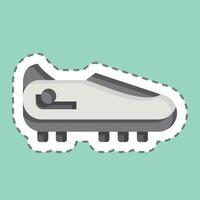 Sticker line cut Shoes. related to Football symbol. simple design illustration vector