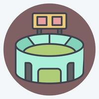 Icon Stadium. related to Football symbol. color mate style. simple design illustration vector