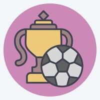 Icon Trophy. related to Football symbol. color mate style. simple design illustration vector