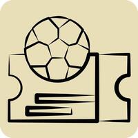 Icon Ticket. related to Football symbol. hand drawn style. simple design illustration vector