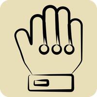 Icon Goal Keeper Gloves. related to Football symbol. hand drawn style. simple design illustration vector
