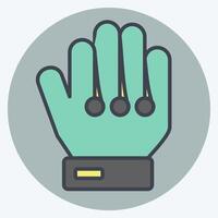 Icon Goal Keeper Gloves. related to Football symbol. color mate style. simple design illustration vector