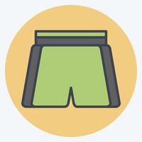 Icon Football Trousers. related to Football symbol. color mate style. simple design illustration vector