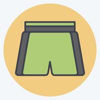 Icon Football Trousers. related to Football symbol. color mate style. simple design illustration vector