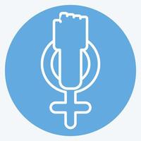 icono feminismo. relacionado a mujer día símbolo. azul ojos estilo. sencillo diseño ilustración vector