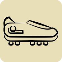 Icon Shoes. related to Football symbol. hand drawn style. simple design illustration vector