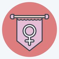 Icon Banner. related to Woman Day symbol. color mate style. simple design illustration vector