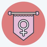 Icon Banner. related to Woman Day symbol. color mate style. simple design illustration vector