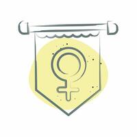 Icon Banner. related to Woman Day symbol. Color Spot Style. simple design illustration vector