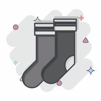 Icon Sock. related to Football symbol. comic style. simple design illustration vector