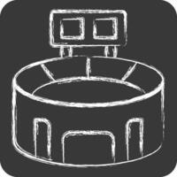 Icon Stadium. related to Football symbol. chalk Style. simple design illustration vector