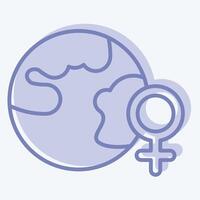 Icon Women Day. related to Woman Day symbol. two tone style. simple design illustration vector