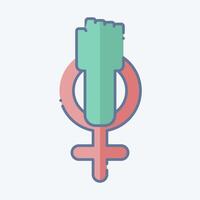 Icon Feminism. related to Woman Day symbol. doodle style. simple design illustration vector