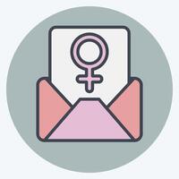 Icon Mail. related to Woman Day symbol. color mate style. simple design illustration vector