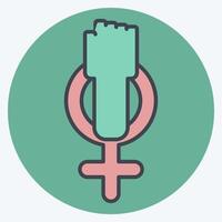 Icon Feminism. related to Woman Day symbol. color mate style. simple design illustration vector