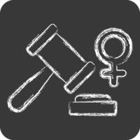 Icon Women Law. related to Woman Day symbol. chalk Style. simple design illustration vector