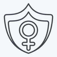 Icon Protection. related to Woman Day symbol. line style. simple design illustration vector